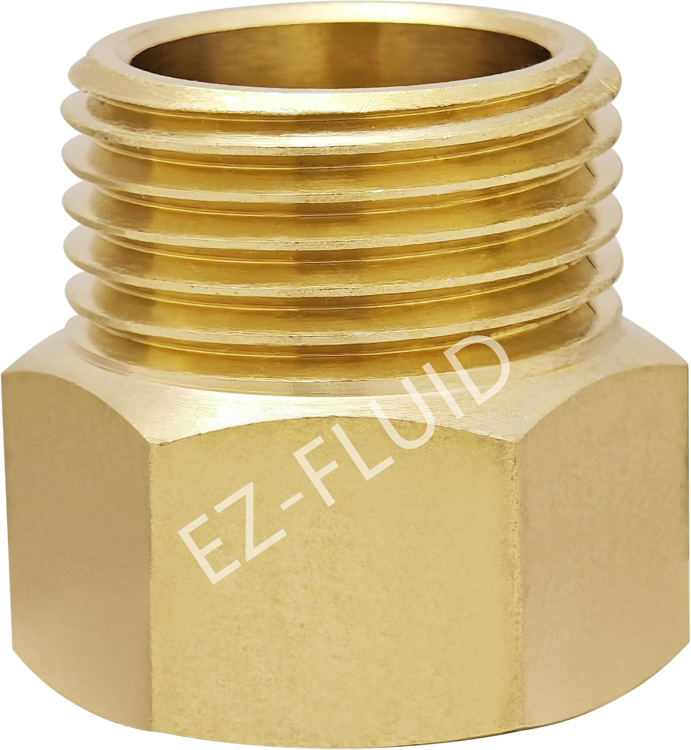 (1) EZ-FLuid 3/4" FHT Female Garden Hose Wye Two way Splitter, Heavy Duty Brass Hose Y Splitter with 1/4Turn Shutoff Ball Valve,2-way 3/4"GHT Threads Connector For outside faucet and hose bibb spigot