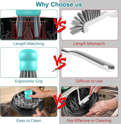 Mini Dish Brush for Cleaning Chicken Shredder, Palm Brush Dish Scrubber with Ergonomic Grip, Kitchen Brush for Washing Dishes, Pans, Pots, Sink (1, Black)