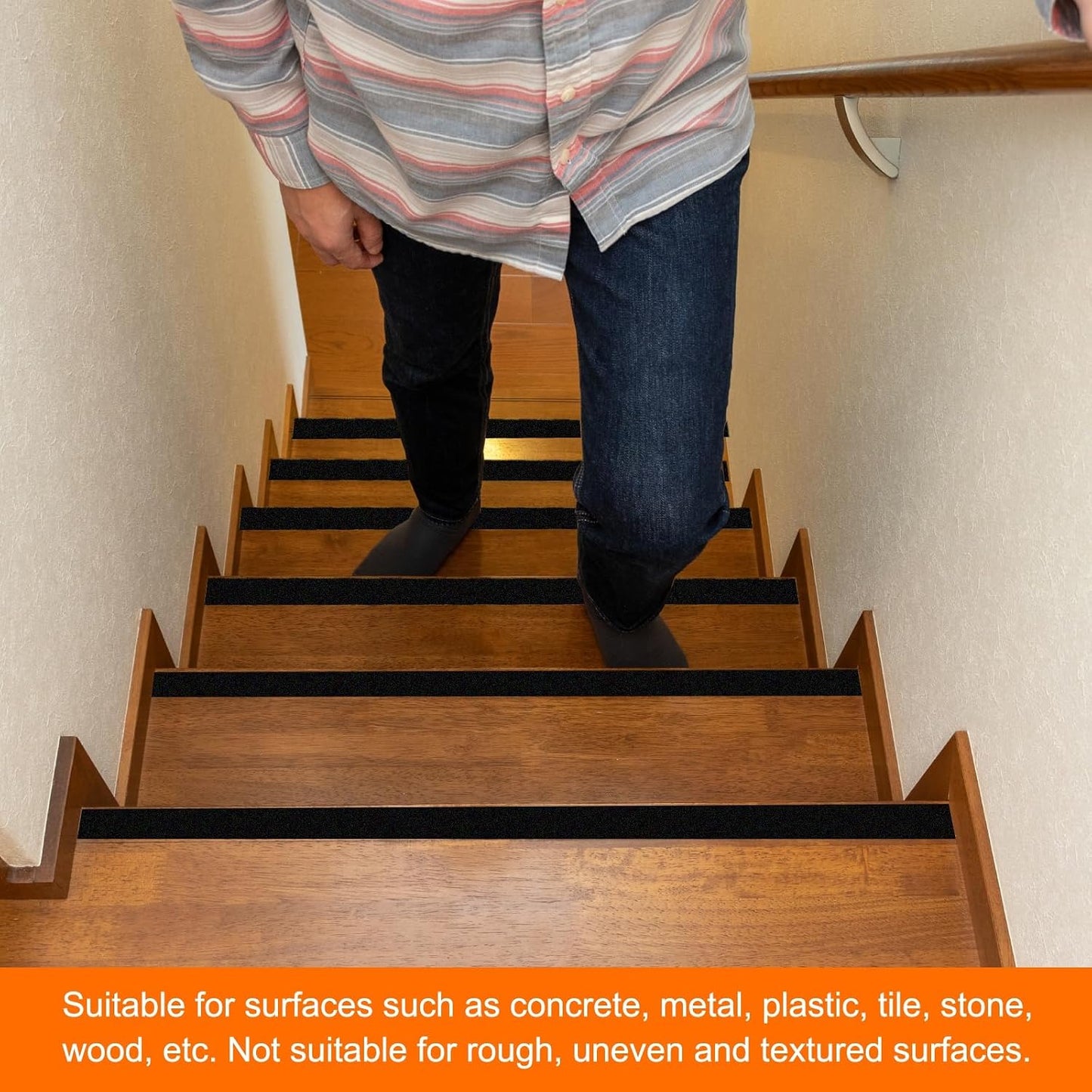 HARFINGTON Anti Slip Traction Tape 2" x 16.4ft Waterproof Non-Slip Grip Tape High Friction Weather Resistant Non Skid Stair Treads Tape for Indoor Outdoor Stair Steps, White