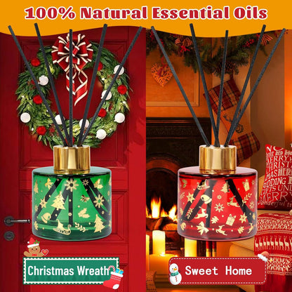 STRN Reed Diffuser Sets, Lavender Scented Oil Diffuser, Fragrance Reed Diffuser with 24 Sticks, 6.8 Fl.oz (200ml), 4 Scents Long-Lasting Air Freshener for Bedroom Bathroom Home Décor