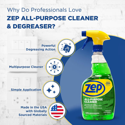 Zep All-Purpose Cleaner and Degreaser - 1 Gallon (1 Unit) ZU0567128 - Heavy Duty Industrial Cleaner for Business and Household Used in Kitchen, Countertops, Appliances, Walls and Floor Surfaces