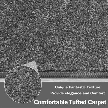 PURE ERA Carpet Stair Treads Tape Free Non Slip Indoor Stair Carpet Stair Protectors Pet-Friendly Non-Slip Skid Resistant Washable Reusable 8" x 30"(2 Pieces,Black)