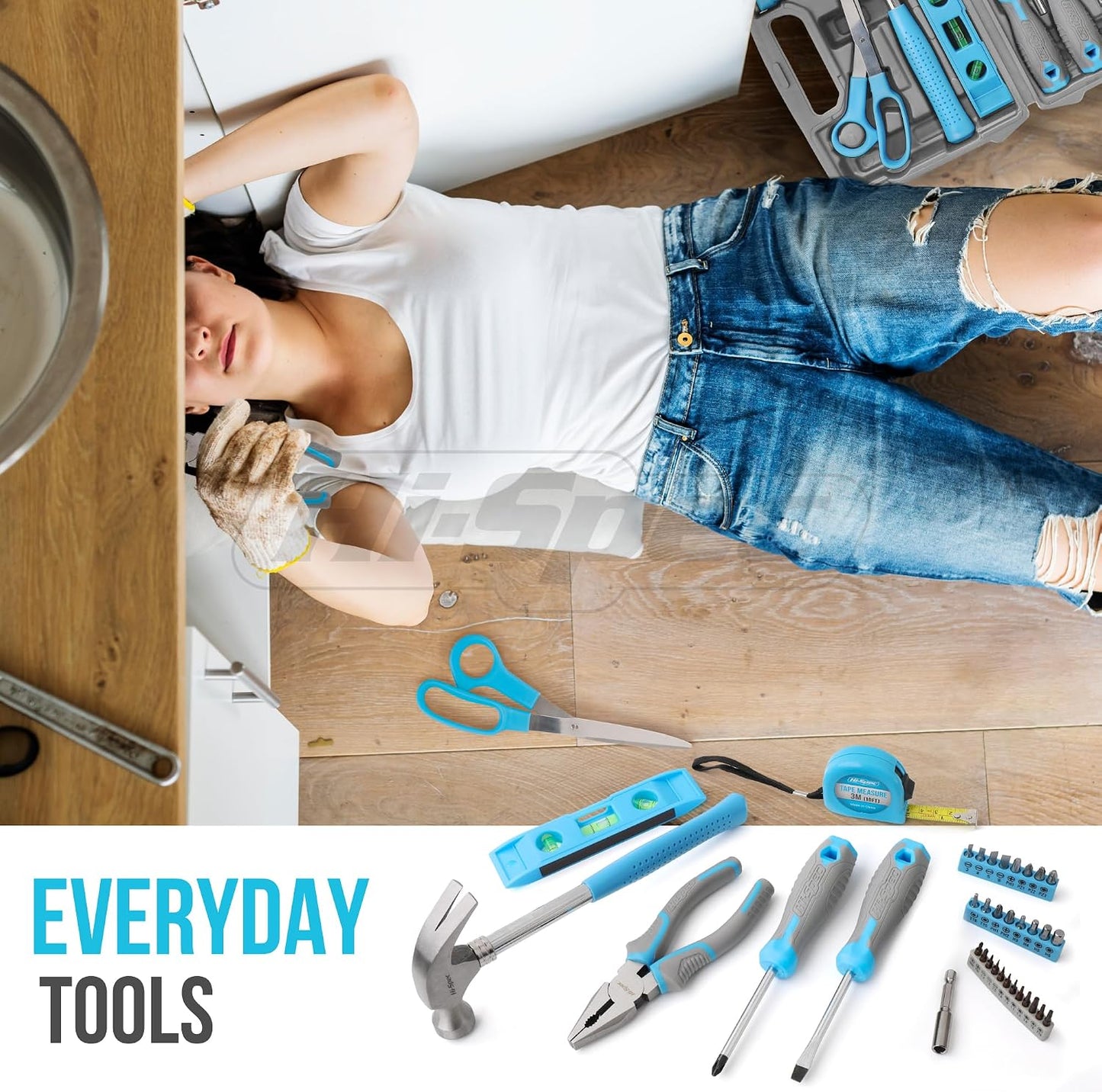 Hi-Spec Tool Kit Yellow 20pc. Small Tool Kit for Home DIY & Office Repairs. Compact and Lightweight Essential Tools in a Portable Book-Sized case.