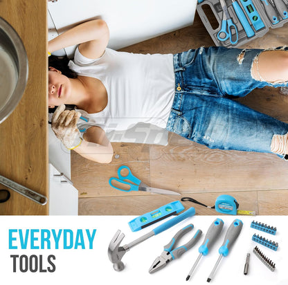 Hi-Spec Tool Kit Yellow 20pc. Small Tool Kit for Home DIY & Office Repairs. Compact and Lightweight Essential Tools in a Portable Book-Sized case.