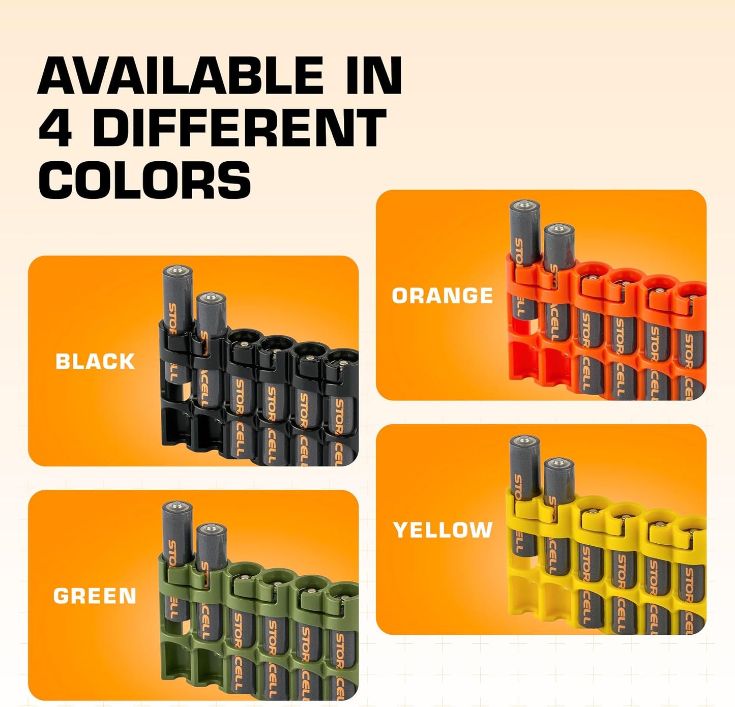 Storacell SLAAAORG by Powerpax SlimLine AAA Battery Caddy, Orange, Holds 6 Batteries, 1 Count (Pack of 1)