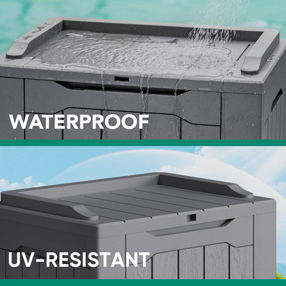 Devoko 30 Gallon Resin Deck Box Waterproof Outdoor Storage Box for Patio Furniture Pool Accessories Indoor Storage for Cushion Garden Tools (30 Gallon, Black)