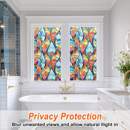 SOMWISE Frosted Glass Window Film, Heat Insulation, UV Block, Anti-Glare, One Way Privacy Tint, Static Cling for Home Bathroom Door, Renter Friendly, Day & Night Privacy