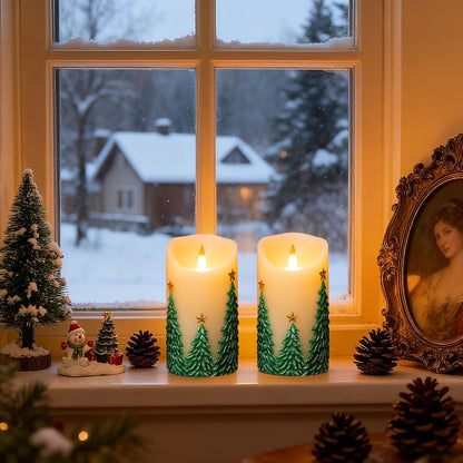 White Flameless Candles Set of 3 (3"x3") Battery Operated LED Pillar Candles with Remote and Timer, Real Wax Flickering Candles for Fireplace Bedroom Living Room Home Decor and Indoor Use