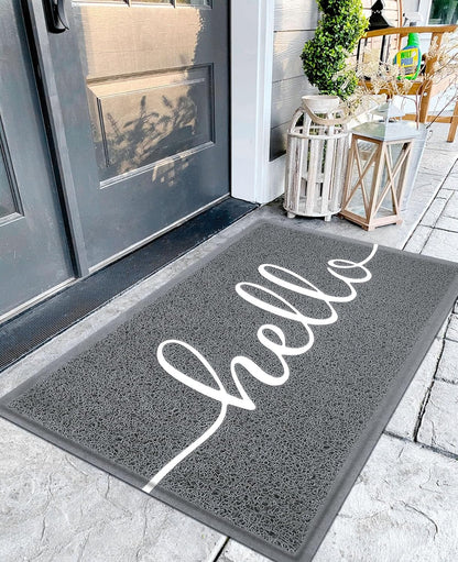 EARTHALL Door Mat Outside Inside Home Doormat, 30"x17.5", Durable Floor Mat Non Slip Mat Ultra Absorb Mud Easy Clean Front Doormat for Garage, Entryway, Patio, High Traffic Areas, Black