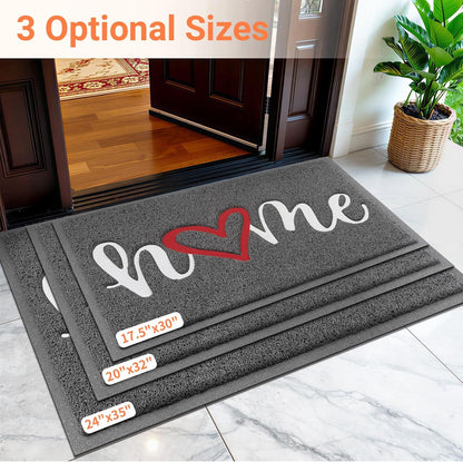 StepLively Door Mat Home Welcome Mats Outdoor and Indoor, Heavy-Duty Low-Profile Non-Slip Front Welcome Mat for Home Entrance, Outside Entry, Yard, Floor, Patio (30''x17.5'', Black)