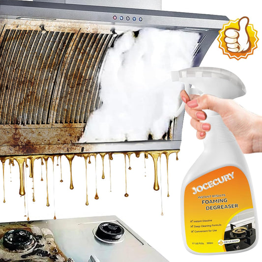 Jocecury 500ML Kitchen Foam Cleaner, Multipurpose Grease Cleaner Spray for Pots, Pans, Surfaces & Appliances with Dual-Spray nozzle,No-rinse Formula