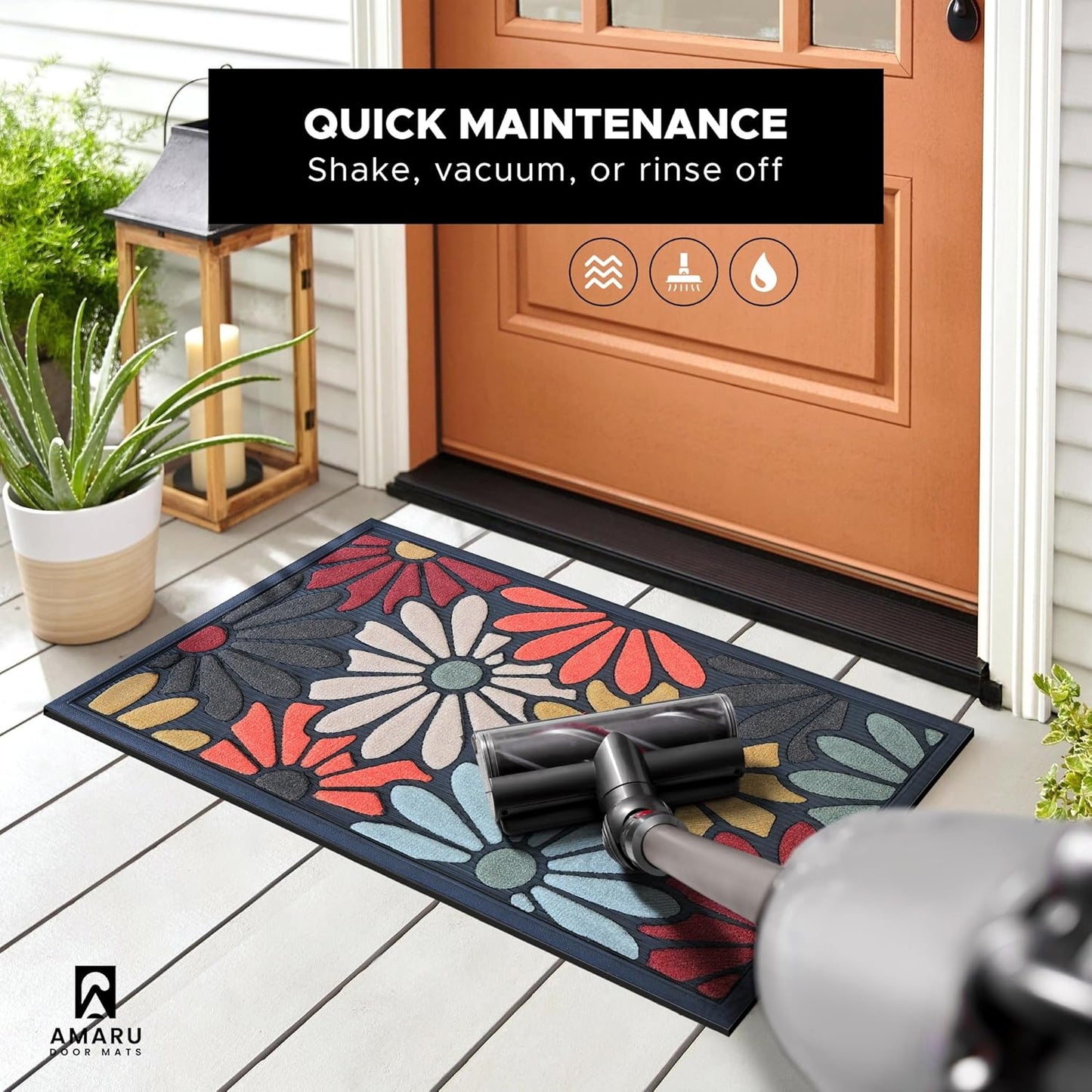 Extra Durable, Superior Absorption, Front Door Mat for Outdoor & Indoor - Welcome Mat for Entryway, Entrance, Patio, Porch - Waterproof, Non-Slip Backing, Coarse Fibers (Scales,17x29)