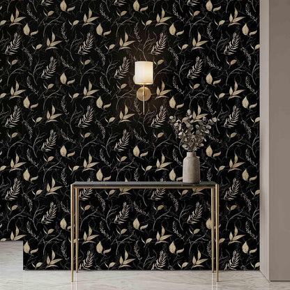 Sage Green and Blue Leaf Peel and Stick Wallpaper Modern Removable Self Adhesive Waterproof Renter Friendly Wall Covering for Bathroom and Accent Walls 17.7in x 88.5in