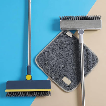 2-in-1 Window Screen Cleaning Brush, Double-Sided Mesh Cleaner Tool for Screens, Patio, Porch, Door and Window, Dry & Wet Use, Small Handheld Screen Brush for Dust and Grime (White & Gray)