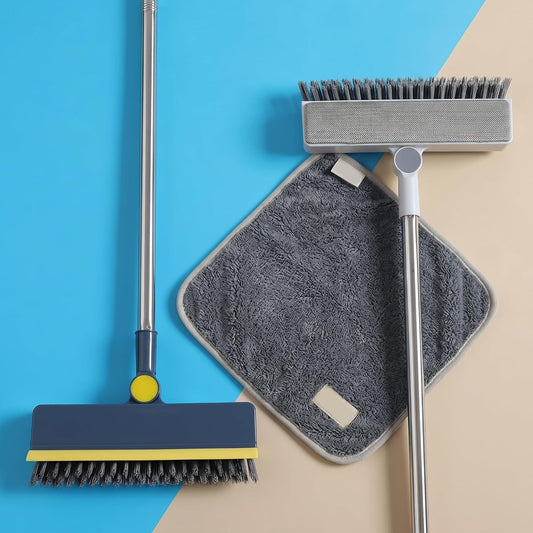 2-in-1 Window Screen Cleaning Brush, Double-Sided Mesh Cleaner Tool for Screens, Patio, Porch, Door and Window, Dry & Wet Use, Small Handheld Screen Brush for Dust and Grime (White & Gray)