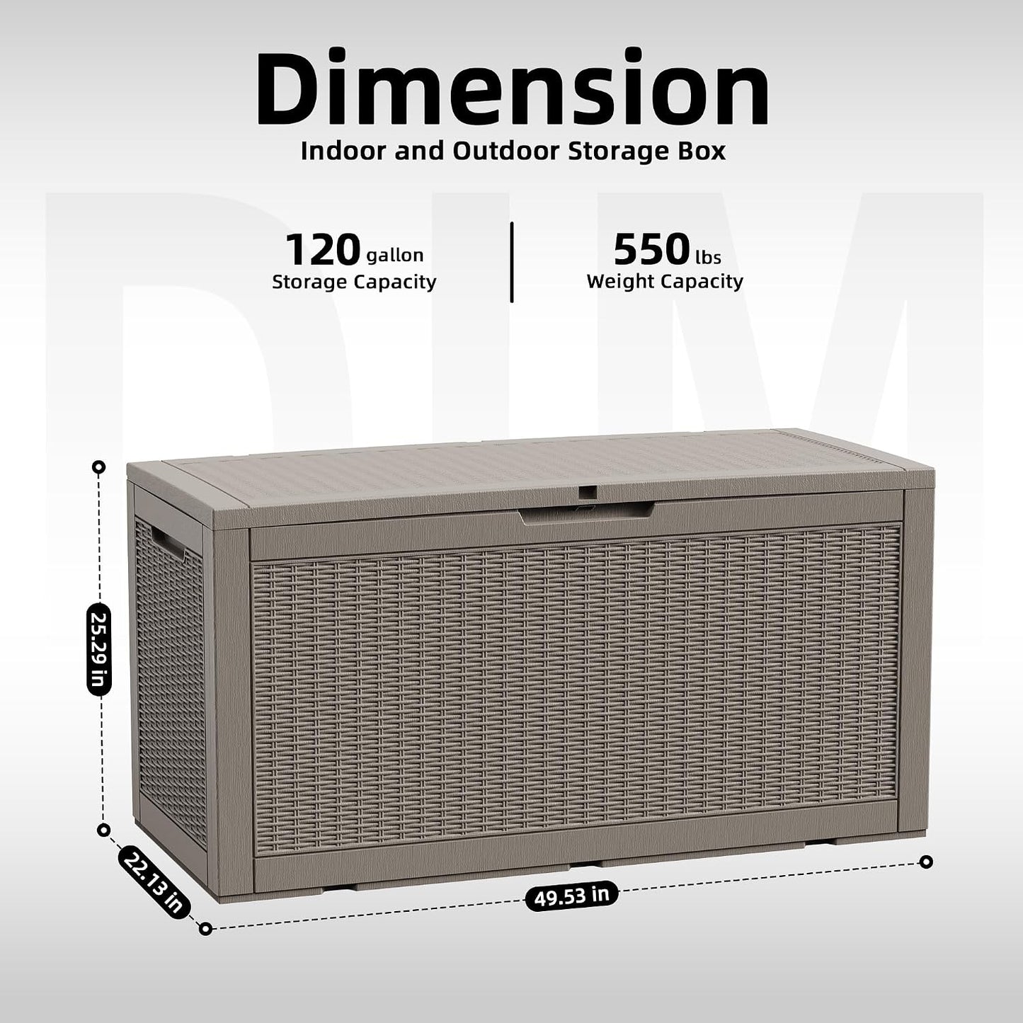 ROJIK 340 Gallon Deck Box Outdoor Waterproof,Weatherproof Outdoor Storage Boxes Lockable with Lid,Outside Resin Storage Bench for Patio Cushions,Garden Tools and Pool Accessories(Black)