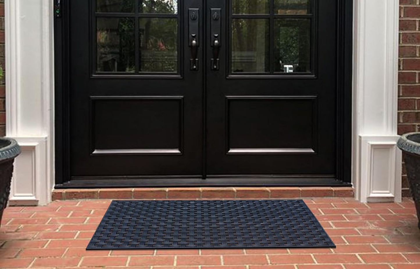 A1HC Outdoor Doormat, Natural Rubber, 18" x48”, Ideal for Outside entryway,Dirt Shoe Scraper,Heavy Duty Door mat for Indoor Outdoor,Rug Mats for Entry,Patio, Welcome Mats