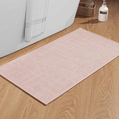 chakme Bathroom Rugs Mat 24x17, Ultra Thin Non Slip Bath Mat Small Quick Dry Absorbent Bath Mat for Bathroom Floor, (Dark Beige, 24"x17")