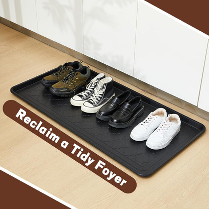 Geelin 3 Pack Extra Large Boot Tray 40"x20" Long Shoe Mats Boot Storage with Raised Edge Waterproof Plastic Wet Shoe Tray for Entryway Floor Indoor Outdoor Mudroom Multi Use(Black)