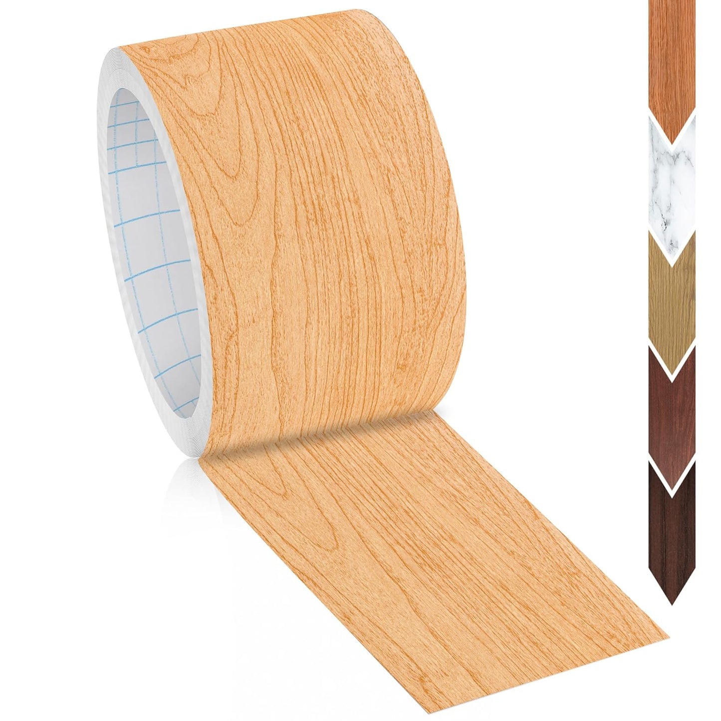 GSCIT Club Wood Grain Repair Tape, 2.4 inch X 15ft Self Adhesive Maple Grain Repair Patch for Tables, Chairs, Baseboards, Doors, Windows, Floors, Handicraft DIY. - Colors B