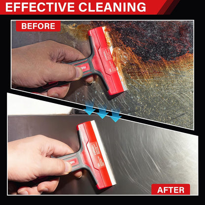 HAUTMEC Razor Blade Scraper Tool, 4" Wider Scraper Tool with 20 Extra Carbon Steel Blades, Razor Scraper for glass scraper, Adhesive, Label, Sticker from Window, Glass, Tile, Floor, Stove 25033