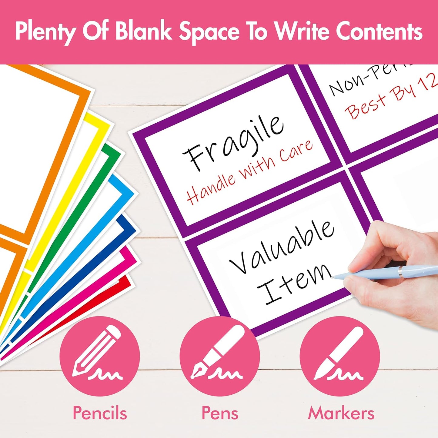 160 PCS Moving Labels, 8 Color-Coded Self-Adhesive Rectangular Stickers for Boxes, Large Home Moving Blank Packing Labels for Cartons, Storage Bins, Office Uses (6” x 4”)
