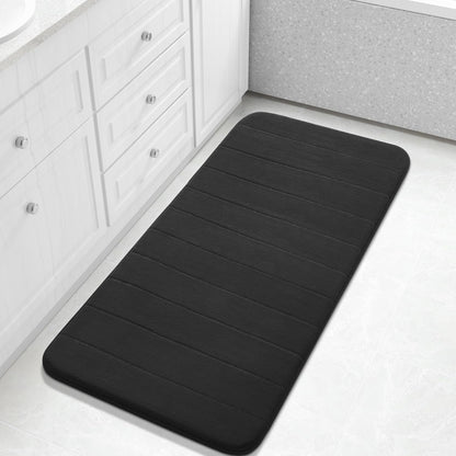 Yimobra Memory Foam Bath Mat, Super Soft Absorbent Bathroom Rug Non Slip, Quick Dry, Machine Washable Floor Carpet for Tub Shower, Home Decor Accessories, 24x17, Grey