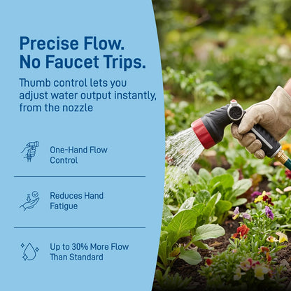 Orbit 58993 7-Pattern Watering Nozzle with Thumb Control, Black