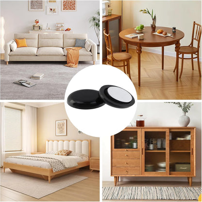 Antrader 1.5 Inch Self-Stick Furniture Round Felt Pads Wood Floor Protectors – Protect Your Hard Floors from Furniture Scratches, Pack of 48, Black