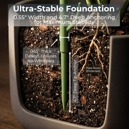 Heavy-Duty Monstera Plant Support Stakes - 10-Piece Stackable Sticks | For Climbing Stem up to 39.6" Tall - 0.55" Thick Indoor Plant Poles & Outdoor Garden Structures