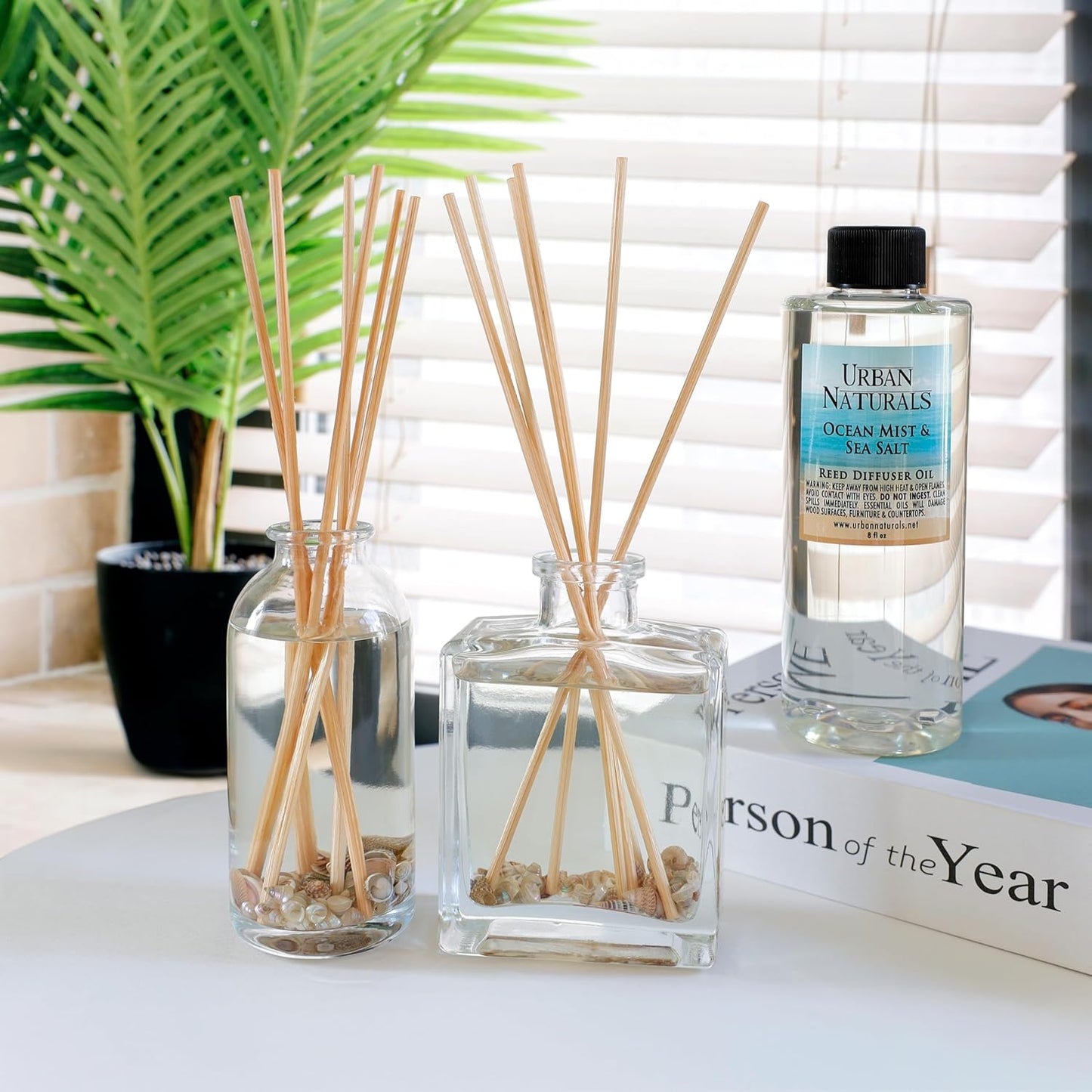 Urban Naturals Smoked Vanilla Reed Diffuser Set with Vanilla Bean, Sandalwood & Leather | Made in the USA - Colors B