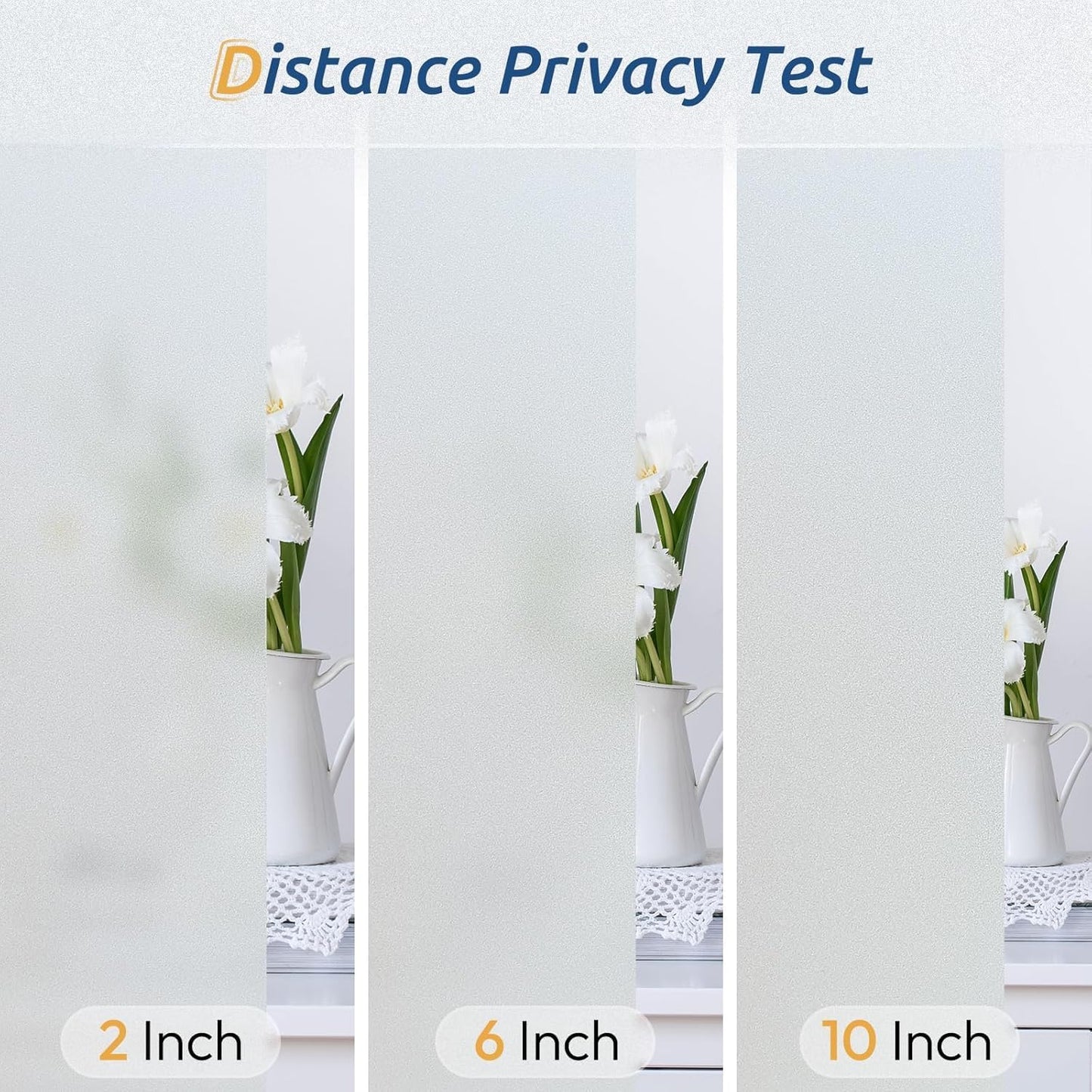 rabbitgoo Window Privacy Film, Frosted Glass Window Clings, Static Cling UV Heat Blocking Door Stickers for Home Bathroom, Removable Indoor Decal Coverings Day and Night, Pure, 17.5 x 78.7 Inches