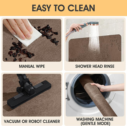 ACCUMTEK Non Slip Bath Mat, Thin Bathroom Rugs Fit Under Door, Quick Dry Bath Mats, Machine Washable Bath Rugs for Bathroom, Bathtub & Kitchen, Grey/Bordered/24 x17