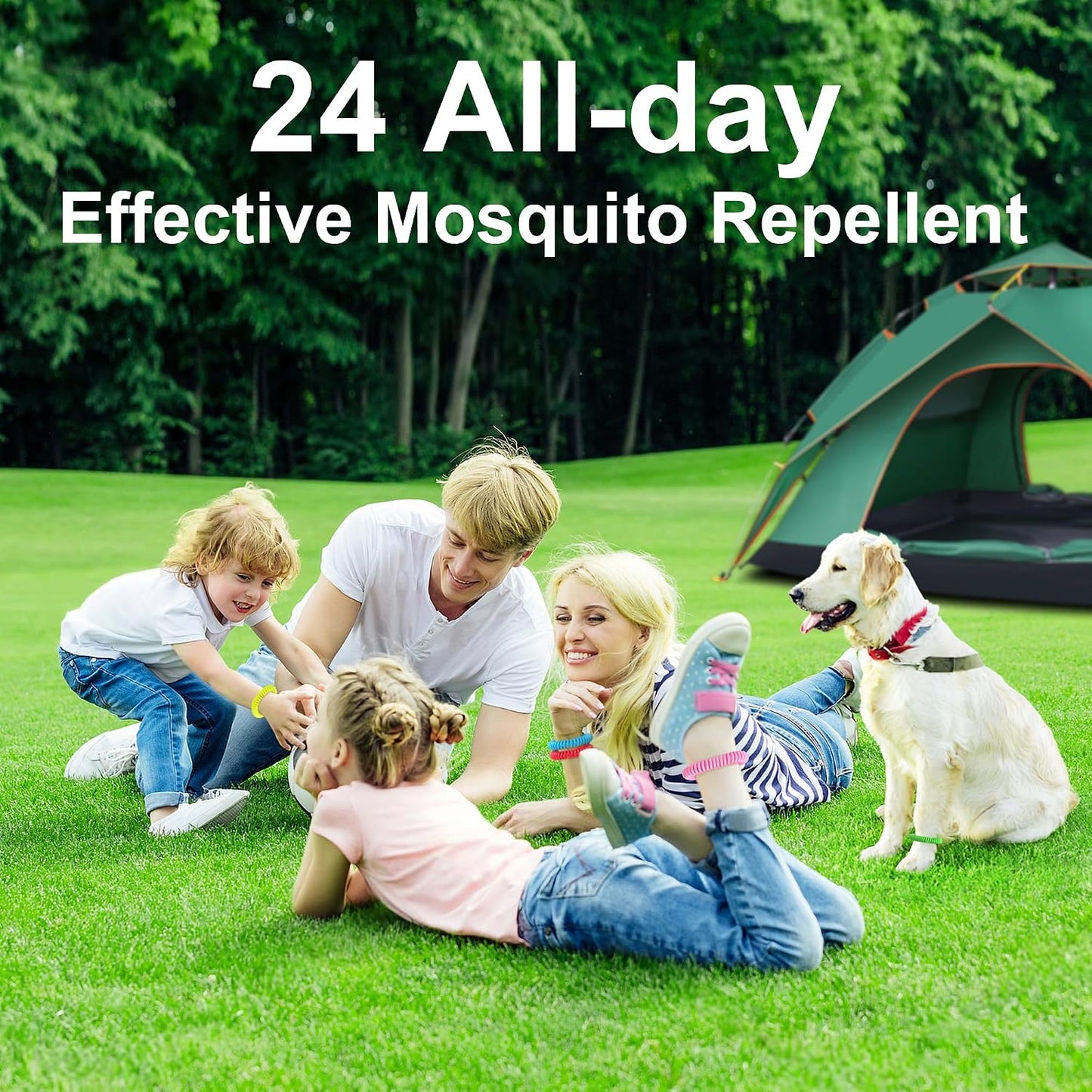 BuggyBands 48 Pack Mosquito Repellent Bracelets for Adults & Kids, Individually Wrapped, DEET Free Natural and Waterproof Bands