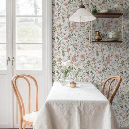 Orainege Pink Floral Peel and Stick Wallpaper Removable Self Adhesive Wallpaper 16.9inx118.1in Modern Wall Paper for Bedroom Bathroom Green Leaf Contact Paper for Cabinets