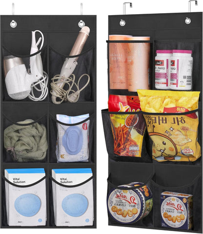 KIMBORA 2 Packs Narrow Over the Door/Wall Shoe Organizer Cruise, Small Hanging Shoe Rack for Closet with Clear Mesh Pocket for Bathroom, RV, Pantry, Camping (White)