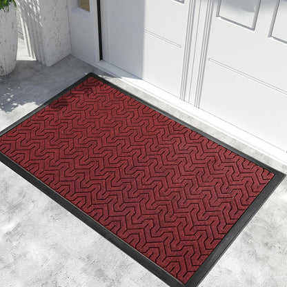 Yimobra Front Door Mat Outside Entrance 29.5x17, Waterproof Heavy Duty Outdoor Mats for Front Door, Non Slip Rubber Entry Mat for Garage Patio Indoor, Grey