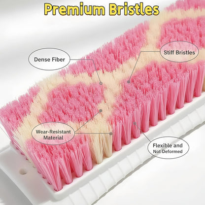 Outdoor Scrub Brush Heavy Duty Scrub Brushes Scrubbing Cleaning Brush Set | 4 Pack Scrub Brush for Cleaning with Stiff Bristle Deep Cleaning Brushes for Bathroom, Floor, Shower, Carpet, Bathtub
