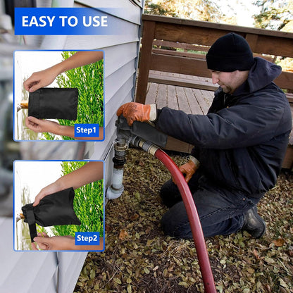 2Pack Outdoor Faucet Covers for Winter Freeze Protection, 8.5″x5.9″x1.9″ Thicker Hose Bib Insulation Cover Waterproof & Frost Free Outside Spigot Cover Bags Insulated Covers with Reflective Strips