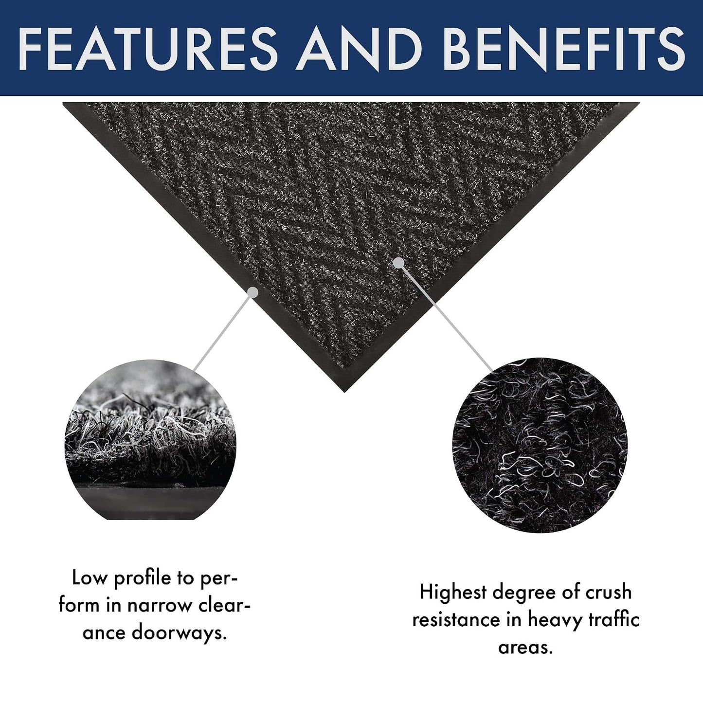 Notrax 118 Arrow Trax® Entrance Mat, for Home or Office, 3' X 4' Gray