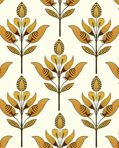 BOKEBEVE Leaves Contact Paper Floral Wallpaper Stick and Peel Boho Damask Wall Paper for Liner Drawer Cabinet Backsplash Renter Friendly Waterproof 17.5 x 118In