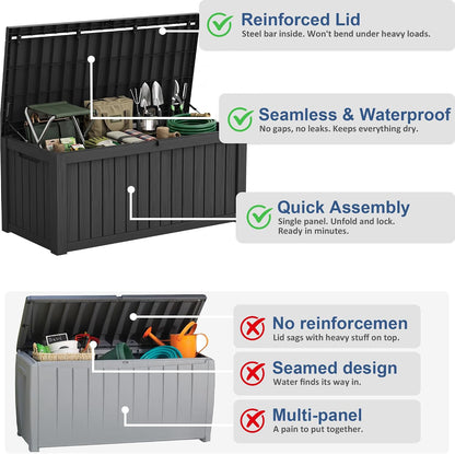 50Gal Outdoor Storage Box Anti-Theft Delivery Box Lockable Deck Box | Heavy-duty UV & weatherproof resin for secure parcel drop, patio cushion storage, garden tools & porch package organization