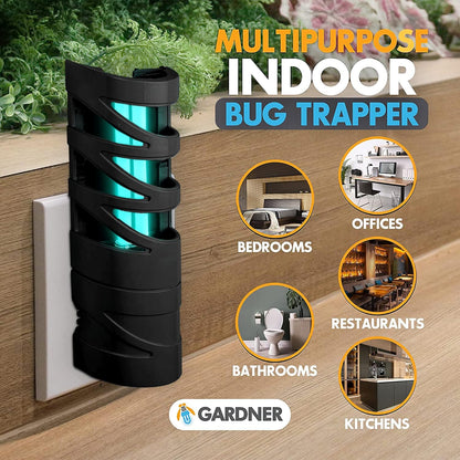 Gardner - Fly Trap Indoor for Home, Fruit Fly Trap for Indoors, Plug in Bug Catcher, Gnat Traps for House Indoor, Fruit Fly Traps for Indoors, Made in USA, Flyweb (Grey)