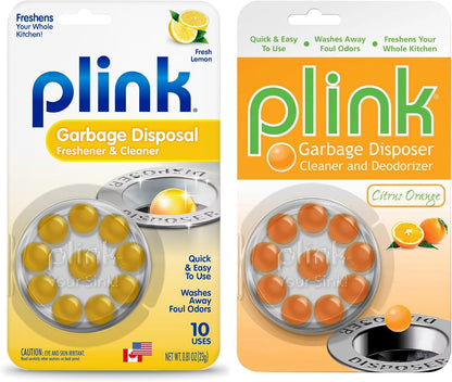 Plink Garbage Disposal Cleaner, Freshener & Odor Removing Balls, Easy to Use, Fresh Lemon Scent, 40 Count