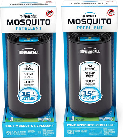 Thermacell Fuel-ZoneGuard Base Fuel Powered Mosquito Repeller; 15-Foot Zone of Scientifically Proven Outdoor Protection; Patio Shield; 12-Hr Refill; DEET-Free; Bug Spray Alternative; Glacial Blue