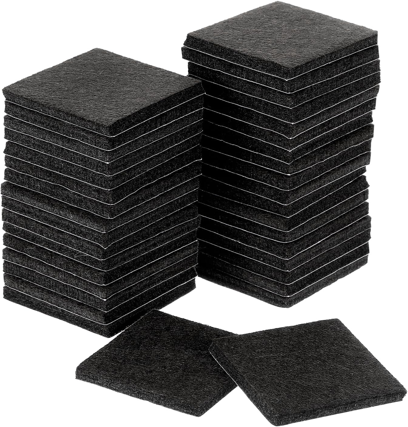 uxcell Furniture Pads, 36Pcs 1.5" - Square Self Adhesive Felt Furniture Pads, Floor Protectors for Furniture Feet Chairs Legs Hardwood Floors (Black)