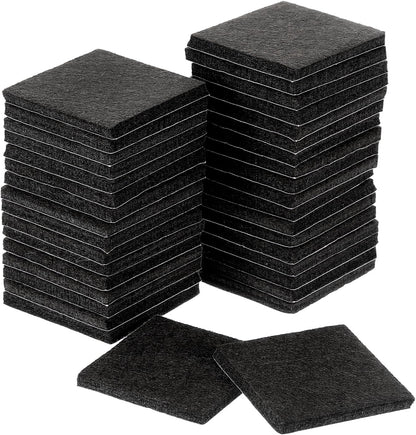 uxcell Furniture Pads, 36Pcs 1.5" - Square Self Adhesive Felt Furniture Pads, Floor Protectors for Furniture Feet Chairs Legs Hardwood Floors (Black)