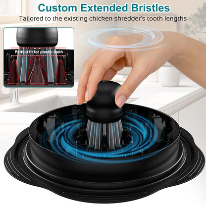 Mini Dish Brush for Cleaning Chicken Shredder, Palm Brush Dish Scrubber with Ergonomic Grip, Kitchen Brush for Washing Dishes, Pans, Pots, Sink (1, Black)