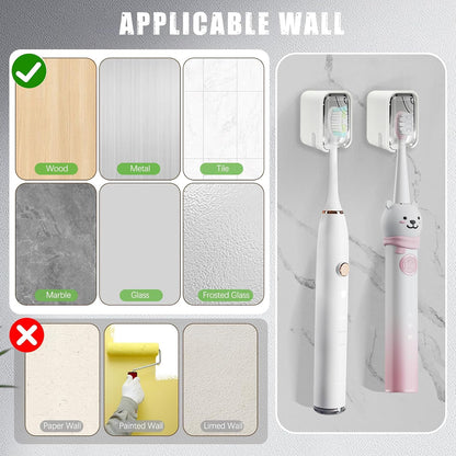 2 Pack Mini Toothbrush Holder Wall Mounted with Cover, Single Slot Toothbrush Storage Organizer for Shower, Compact Toothbrush Holders for Bathroom & Travel, Ideal for Family Tooth Brushes