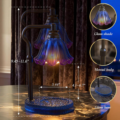 Candle Warmer Lamp with Adjustable Height - Flameless 4-Level Dimmable Wax Warmer, Timer Function & Stylish Design in Multiple Colors (Green)